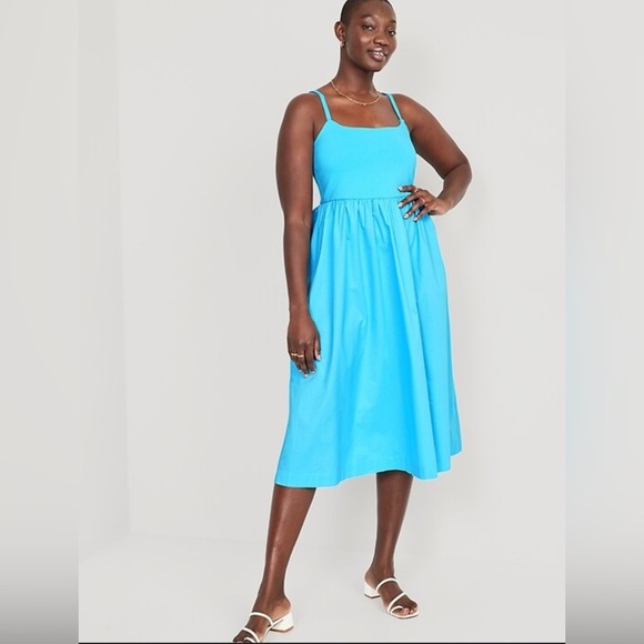 Old Navy Vibrant Blue Midi Dress, Size L - Picture 1 of 4